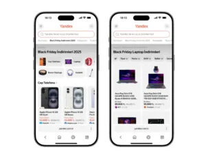 Yandex arama Black Friday indirimlerini anlık olarak gösteriyor