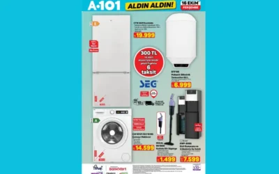 A101 16 Ekim kataloğu buzdolabı çamaşır makinesi dik süpürge ve daha fazlası