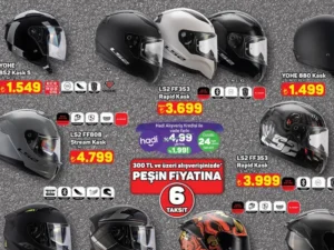 A101’de Yohe LS2 ve Axxis markalı kasklar ve çantalar satışta