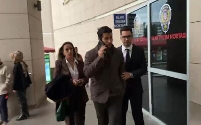 Beşiktaşlı futbolcu Necip Uysal suç duyurusunda bulunmak için adliyeye geldi