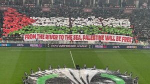 Samsunspor taraftarından Filistin için özel koregrafi!