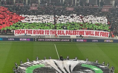 Samsunspor taraftarından Filistin için özel koregrafi!