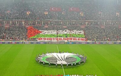 Samsunspor taraftarından Filistin'e destek koreografisi